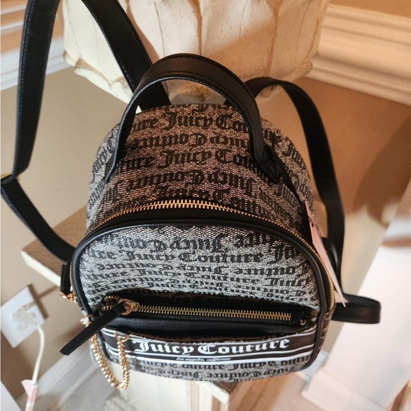 NWT Juicy Couture Rosie Pull Out Backpack with Pouch in Black/Gray main image 11
